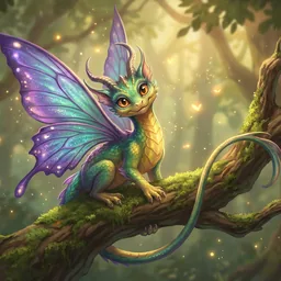 A faerie dragon met them on the road in — small, iridescent, and far too pleased with itself.