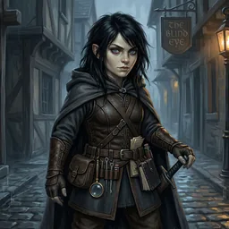 Thalia — Warrens rogue, former Watch investigator, and the reason the party has ever won a fight before it started.